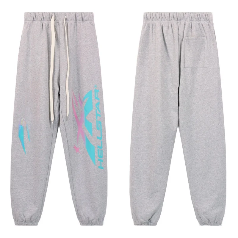 Losvallende katoenen joggingbroek met adient-print en zoom met manchetten voor heren Street Sle-casual broek voor dagelijks gebruik