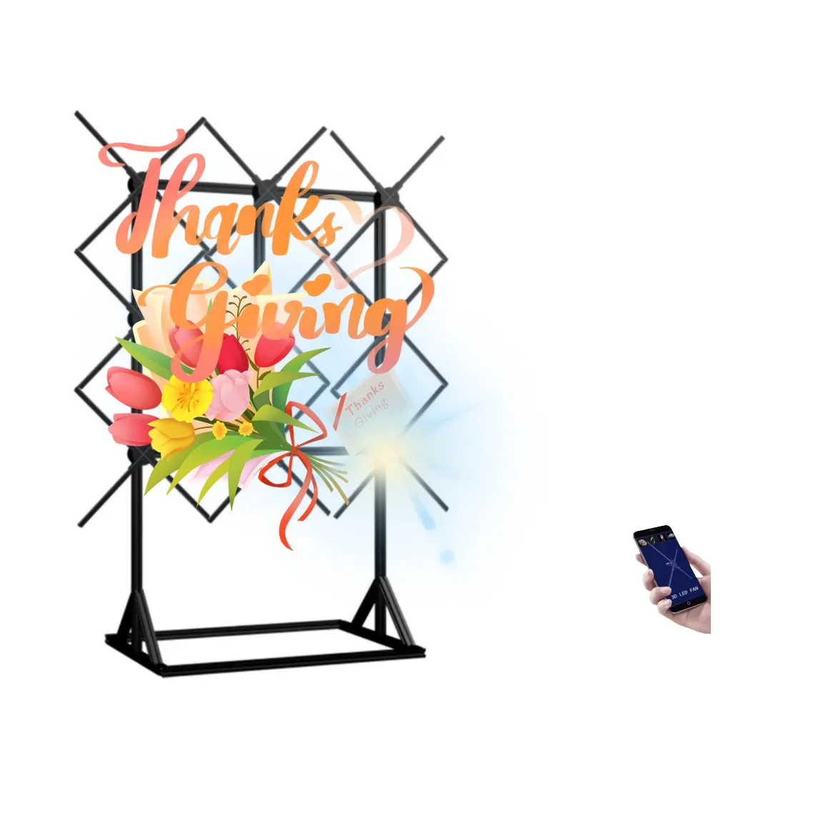 

Human Size Wall 3d Holographic Display 65cm Splicing 9 Pieces 3D Hologram Fan HD Animation Holographic Fan 3d Hologram Wall