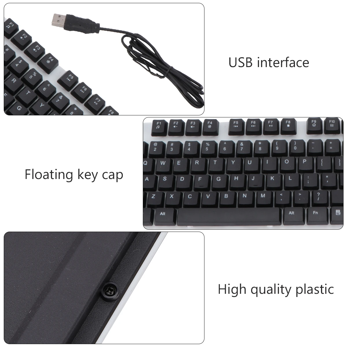 

1 pc Wired Gaming Usb Plastic Computer Durable Office Keyboard Portable For Laptop Desktop Tablet Phone E-Sports Mechanical