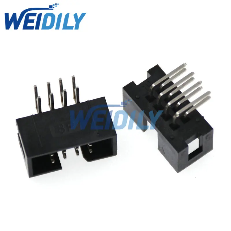 5PCS Right Angle DC3 6P 8P 10P 14P 16P 20P 26P 30P 40P Pitch 2.54mm Socket Header Connector ISP Male Double-spaced IDC JTAG