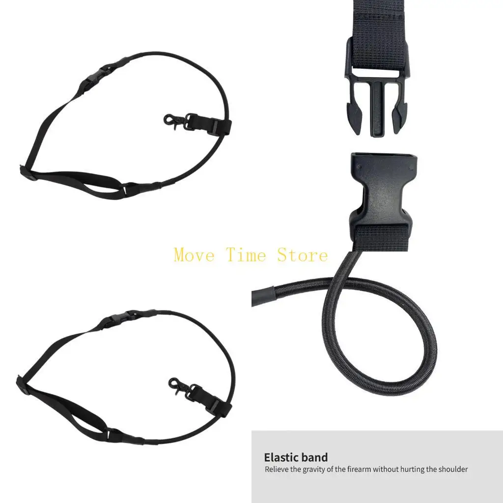 92ME Item Carry Support for Outdoor Use with Shoulder Use Shock Cord Section and Secure Metal Hook Clip Connection for Daily Use