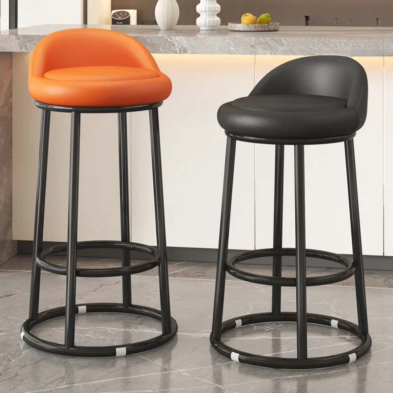 

Высокий стул для кассира на ресепшене, барный стул с железной спинкой, стул для домашнего кухонного острова, барный стул