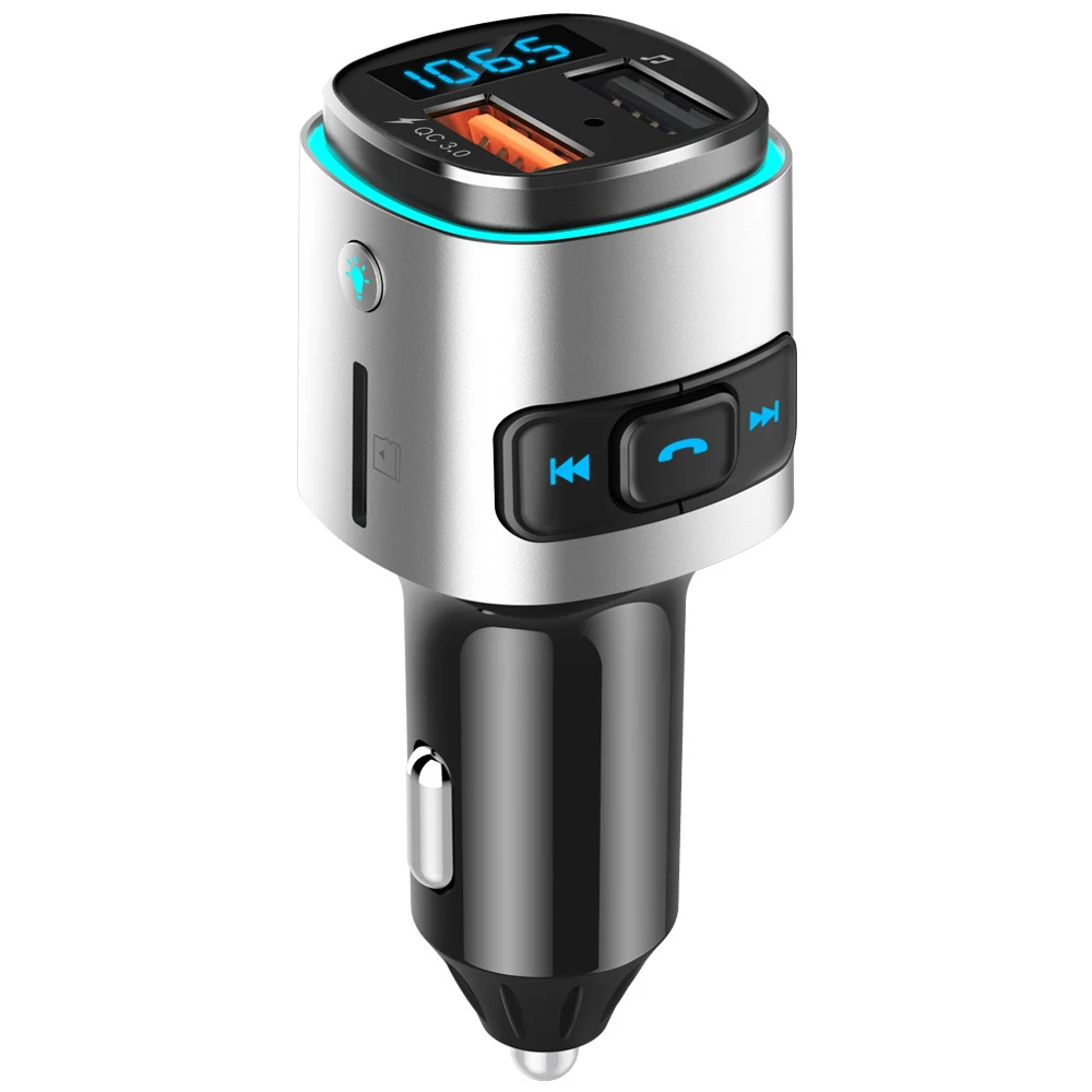 

QC3.0 PD Car Charger Quick Charger 12-24V Socket Cigarette Lighter Car Bluetooth FM Transmitter MP3 Player Phone Power Adapter