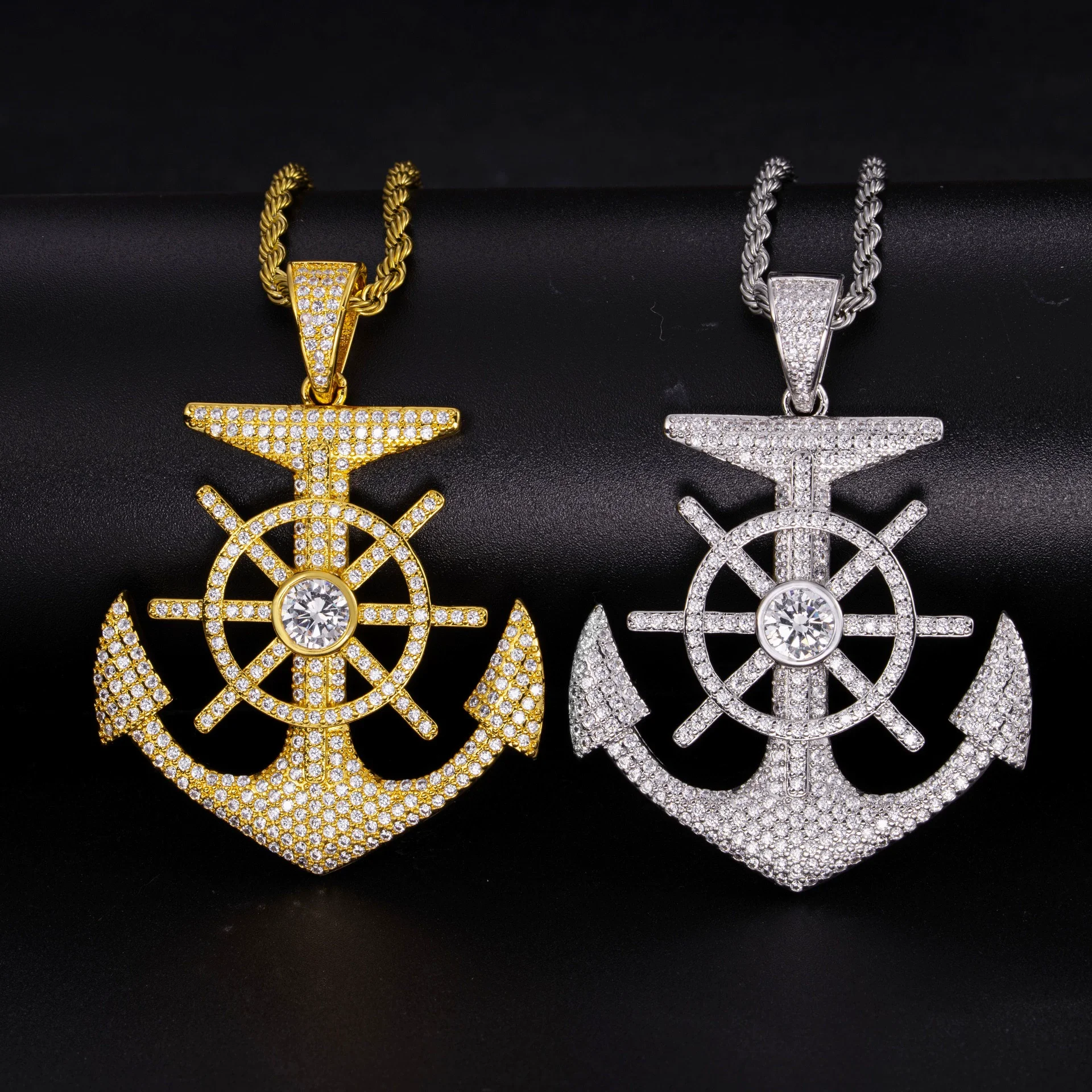 

REESA explosive hip hop pendant European and American men's fashion jewelry punk personality trend zircon factory wholesale