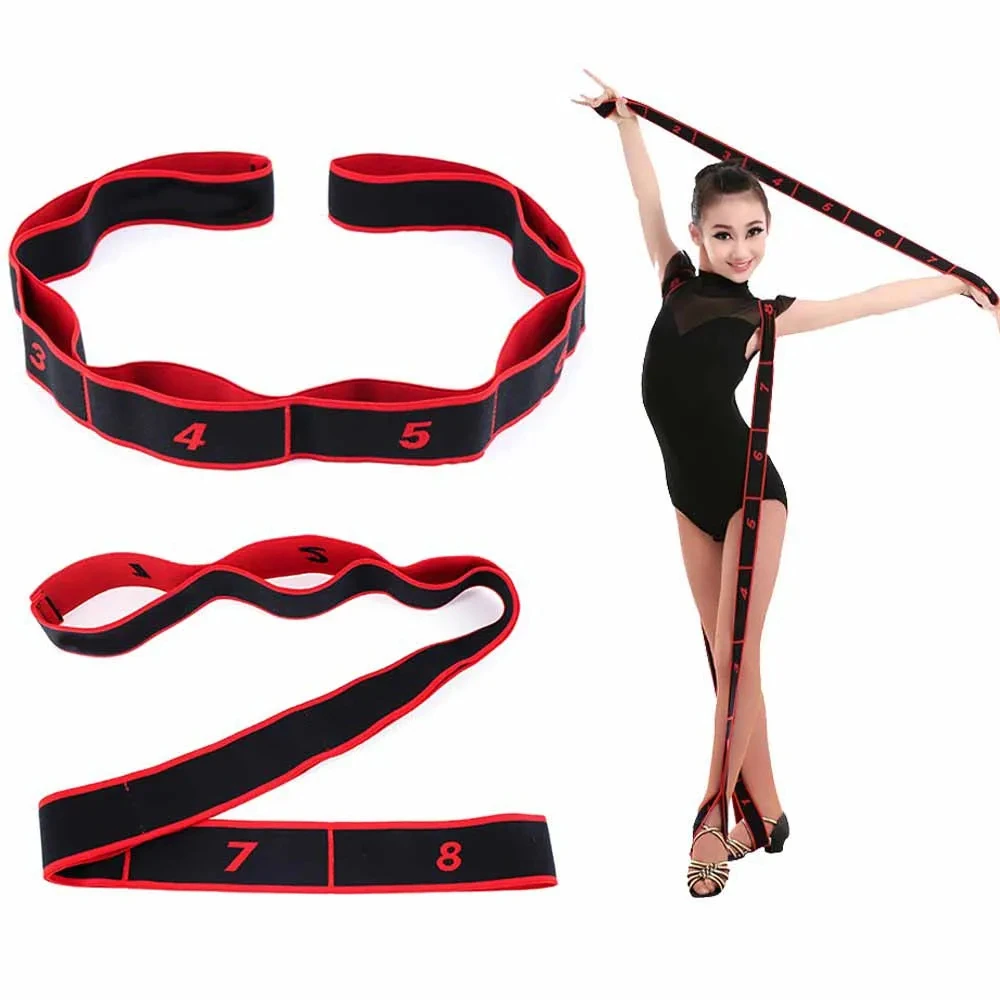 Yoga Elastic Resistance Band With 8 Independent Rings Home Fitness Segmented Stretching Rope Fitness Exercise Resistance Band
