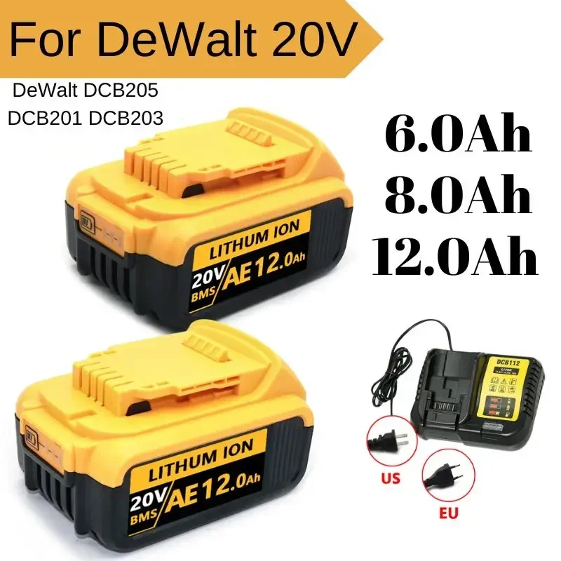 DCB200 20V 12000mAh Lithium Replacement Battery For Dewalt 18V DCB184 DCB200 DCB182 DCB180 DCB181 DCB182 DCB201 DCB206