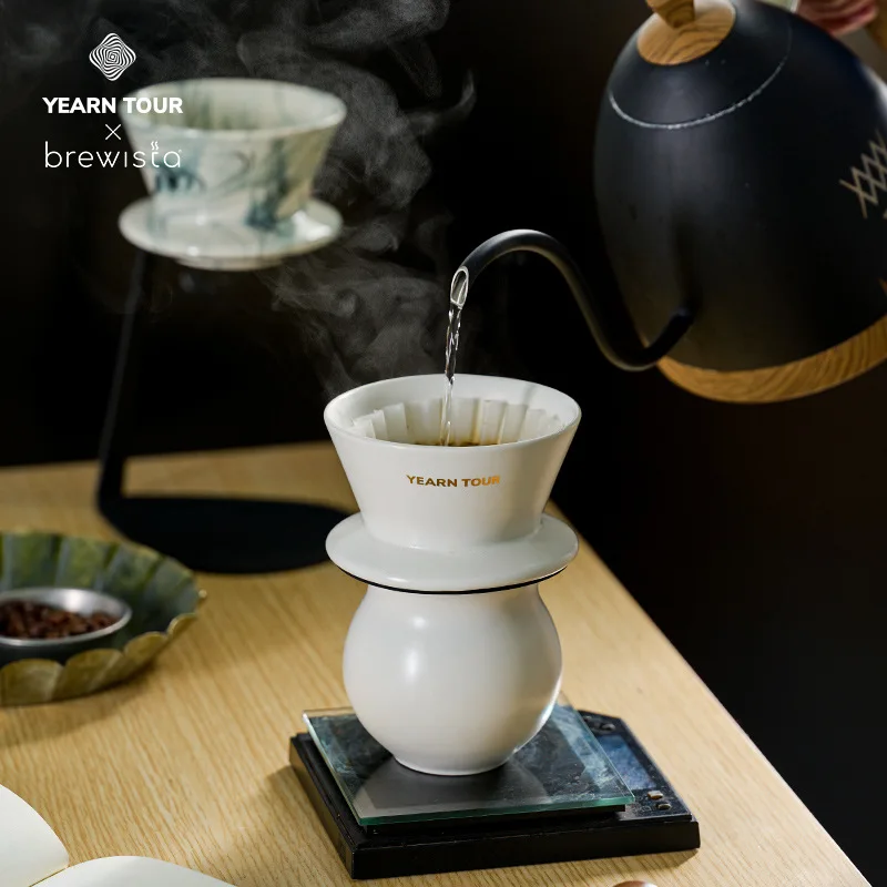Brewista & YearnTour Co-marqué Style chinois en céramique infusé à la main café 155 gâteau filtre tasse tasses à café