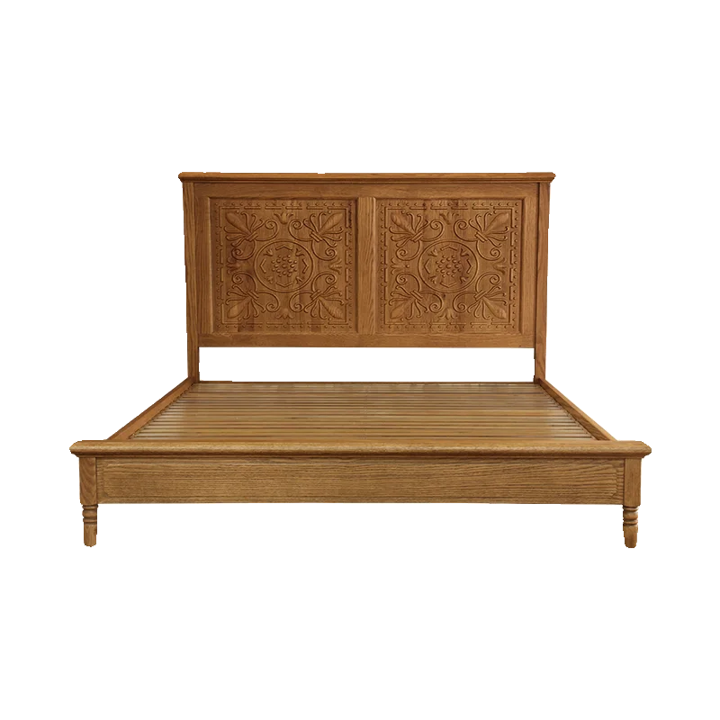 

American country full solid wood bedroom double bed single bed master bedroom second bedroom wedding bed