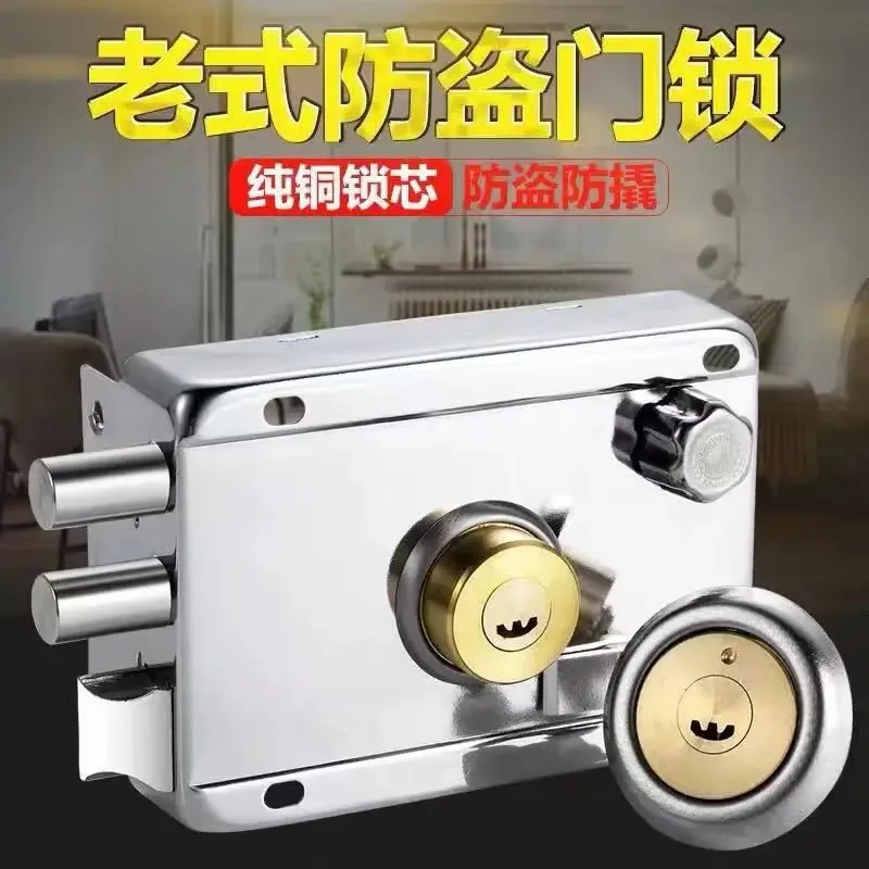 Best Exterior Iron Door Locks Security Anti-theft Lock Multiple Insurance Lock Wood Gate Lock For Furniture Hardware  lock pick