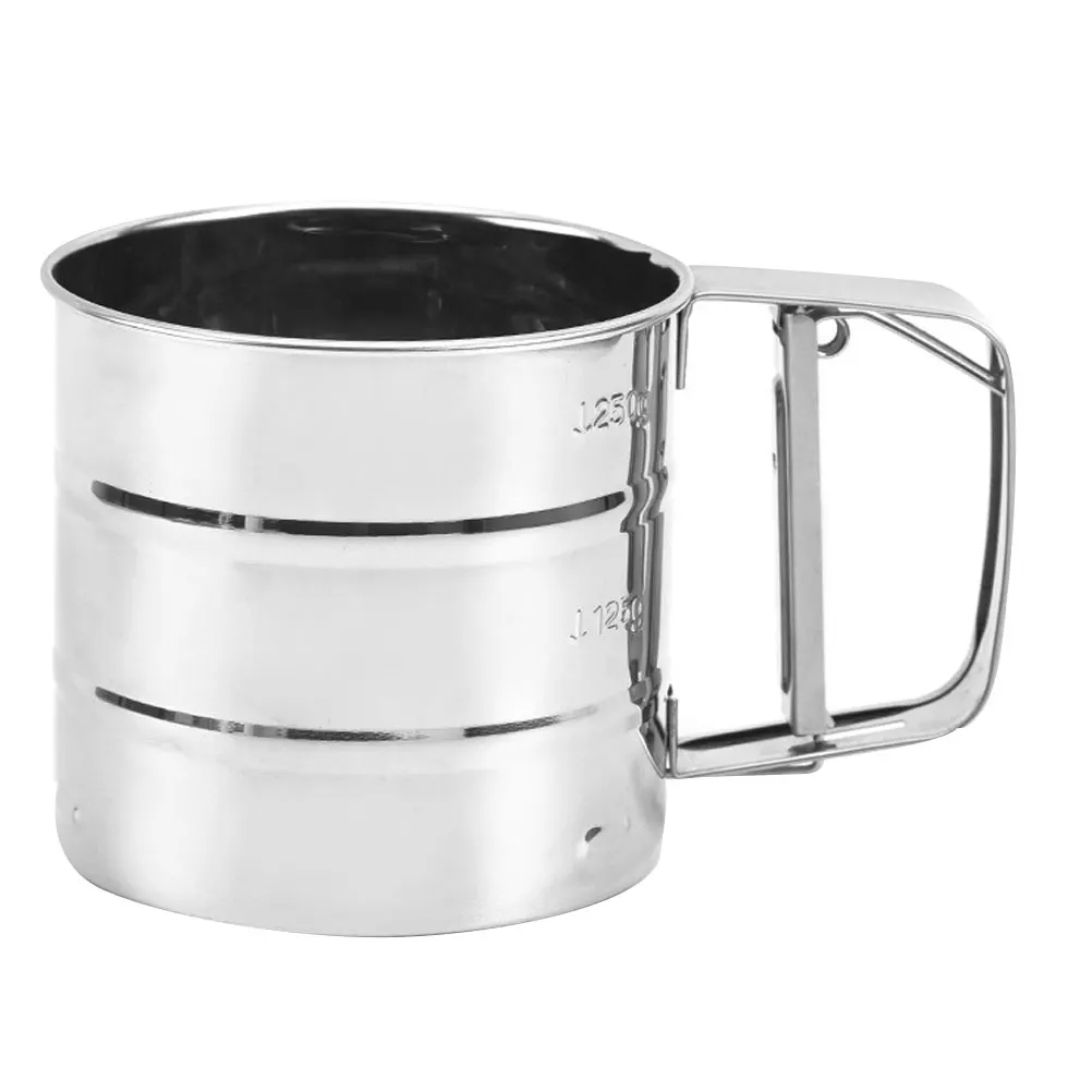

1pc Stainless Steel Handheld Flour Sifter Fine Mesh Baking Sieve For Sugar Powder Cookies Pizza Dough Sifting Strainer Home Use