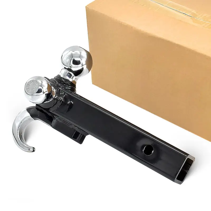 Heavy Duty Tow Hitch Ball Mount High Strength Triple Ball with Hook