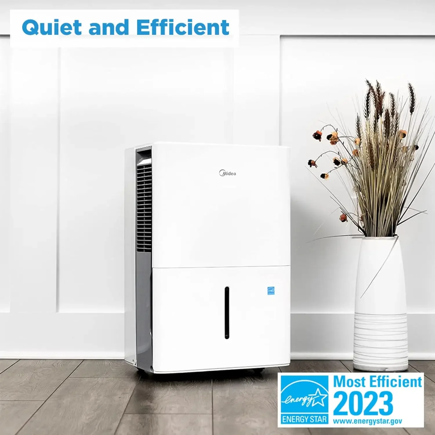 FREE SHIPPING.Midea 4,500 Sq. Ft. Energy Star Certified Dehumidifier With Pump Included 50 Pint - Ideal For Basements, Large