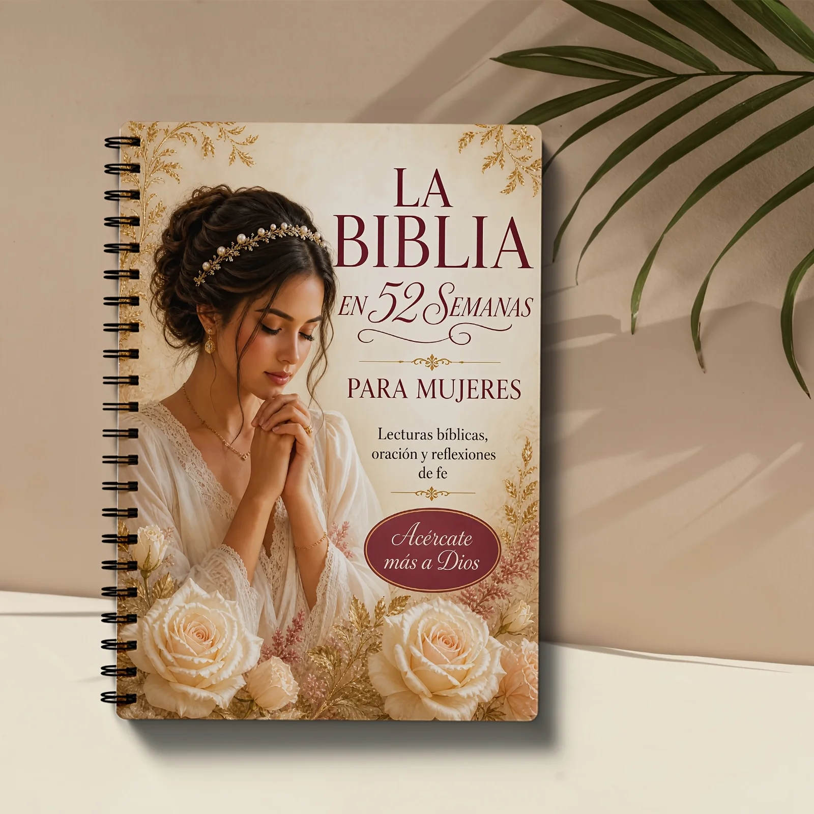 Women’s 52-Week Bible Devotional Journal Floral Cover Faith Notebook Weekly Reading Tracker Ideal Gift for Sisters Colleagues view 2