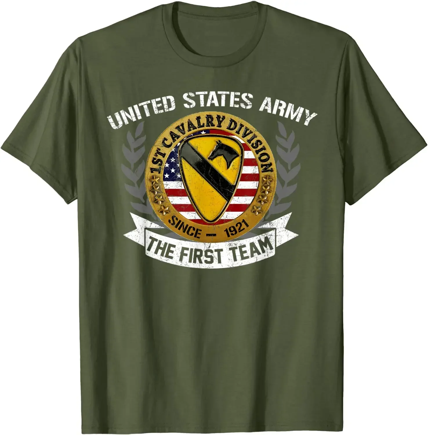 1st Air Cavalry Division , U.S Army Veteran Men T-Shirt Short Sleeve Casual 100% Cotton O-Neck Summer Tees
