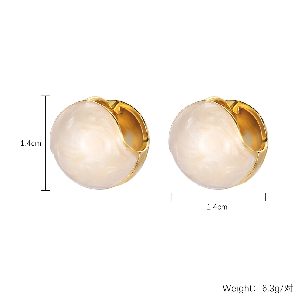 New French Fashion Simple Drop Glaze Round Ball Earrings Collection Gift Party Women Jewelry Earrings 2023