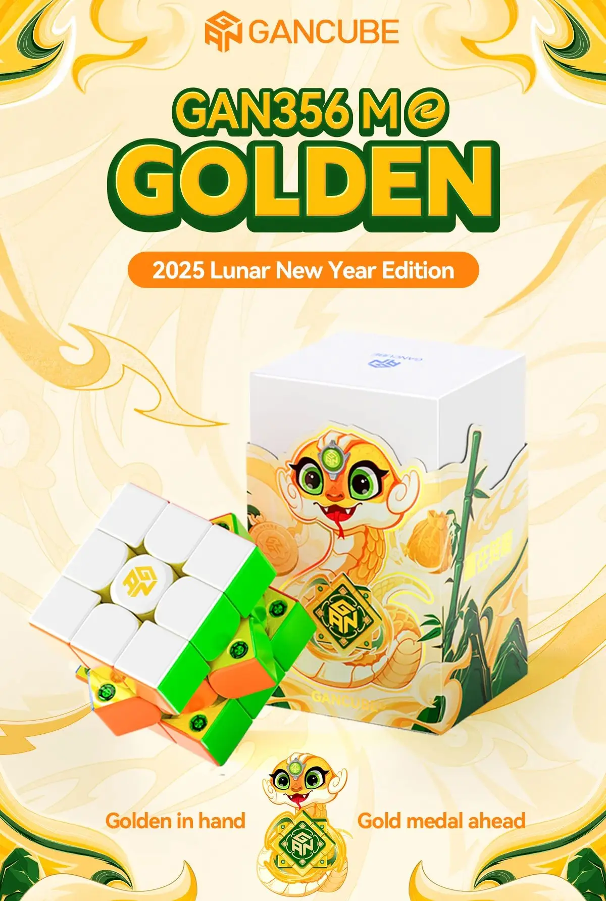 [SomeCube] 2025 GAN356ME Lunar New Year Special Edition 3x3 Gan Cube New Year Gift  Gan 356 M