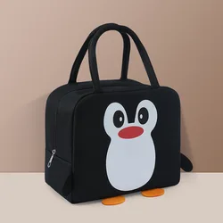 Moda dos desenhos animados saco refrigerador portátil térmico estudante crianças bonito pinguim bento caixa folha de alumínio almoço saco isolamento gelo pacote