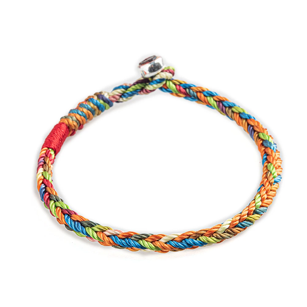 Handmade Tibetan Bracelet for Protection Multicolor Buddhism Handmade Knot Lucky Rope Bracelet Friendship and Couple Bracelet