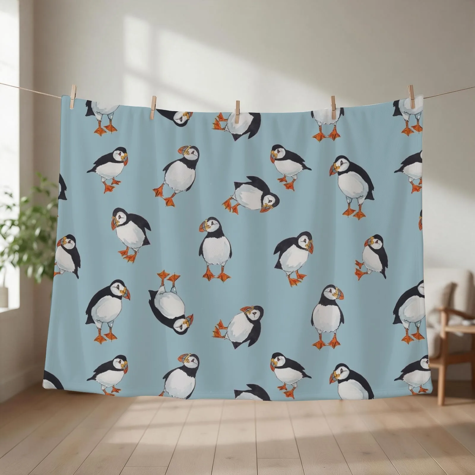 Perfectly Perfect Puffins! Throw Blanket Blankets For Baby Luxury Brand blankets ands Loose Blankets