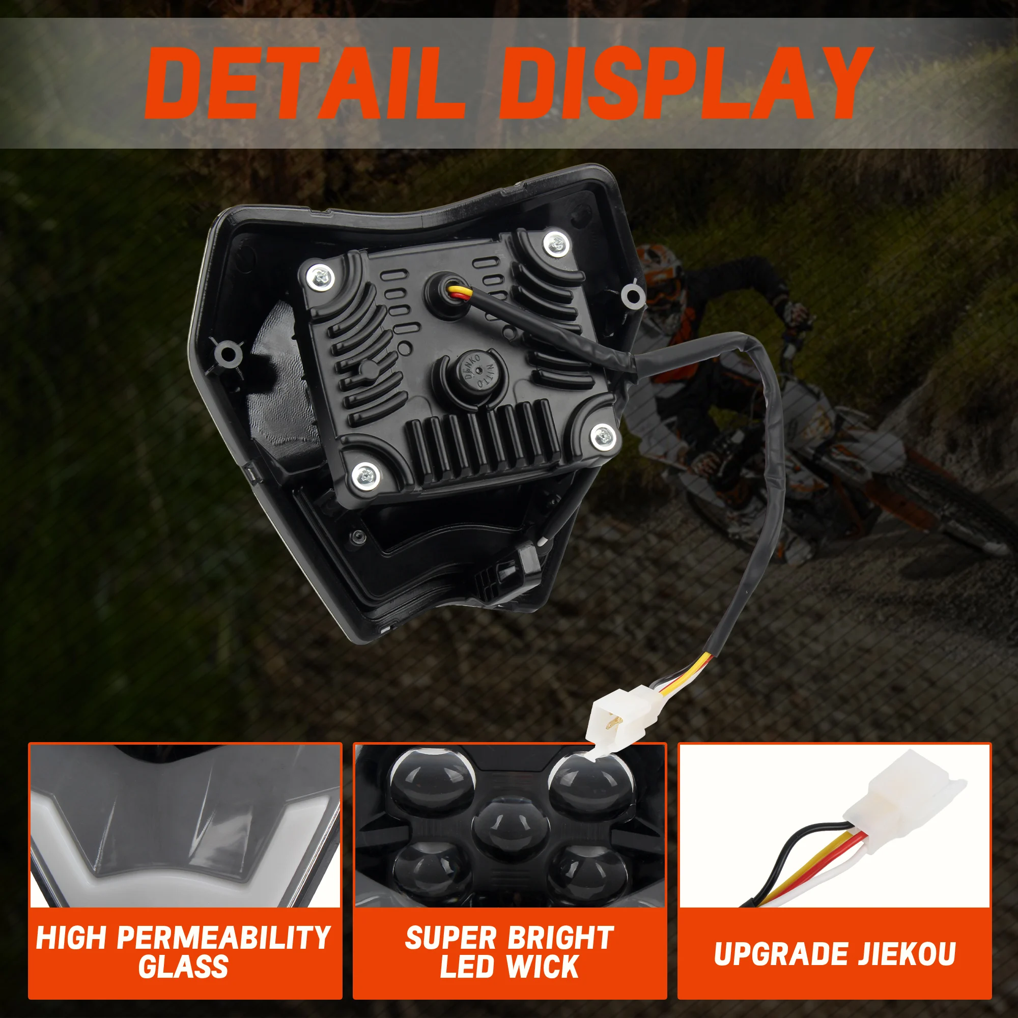 موتوكروس LED كشافات ل KTM EXC SX XC 250 300 450 2024 2025 الترابية دراجة إندورو دراجة نارية المصباح تعديل الملحقات