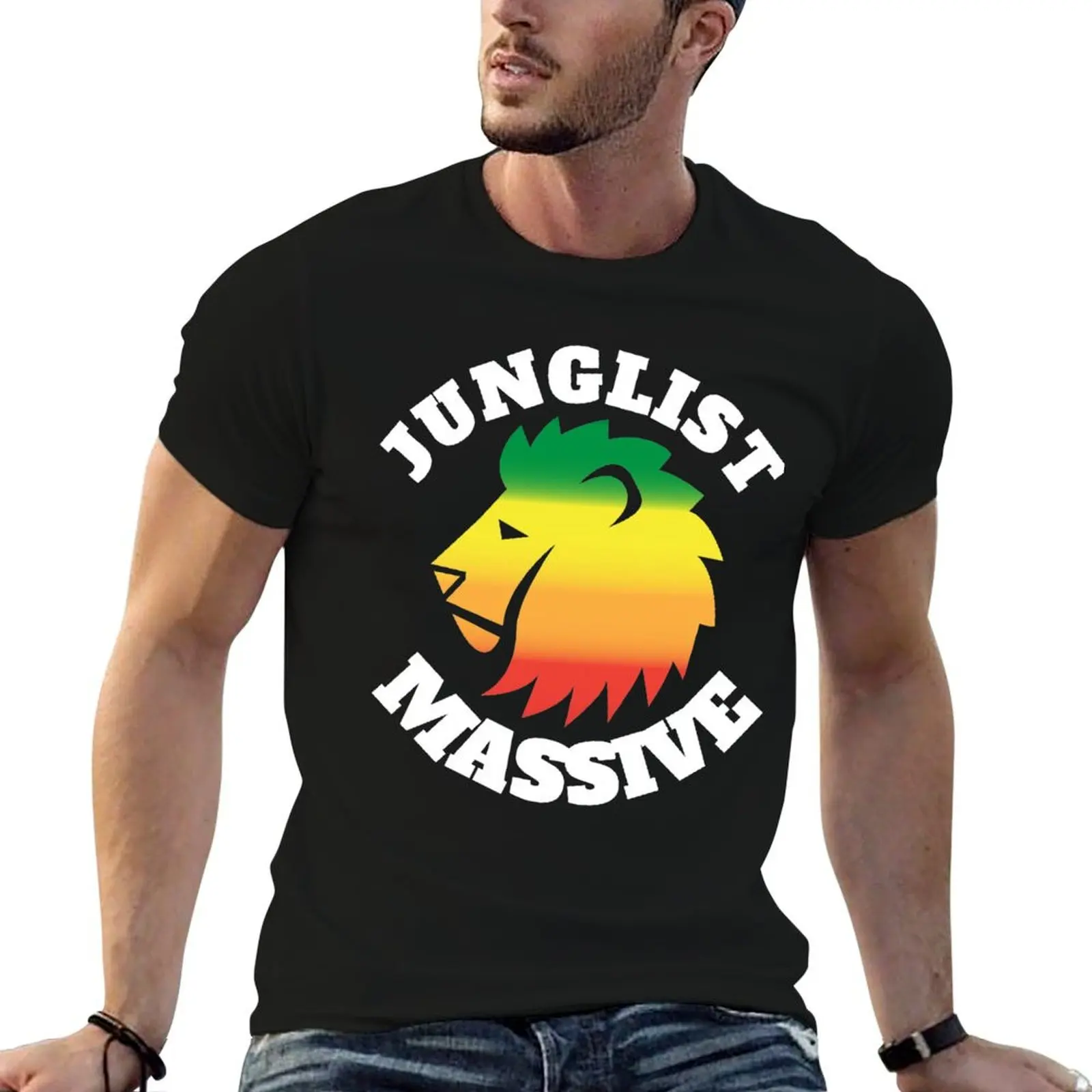 

Junglist Massive Drum and Bass Lion Festival Dj Mc Shirt T-Shirt funny t shirts cotton man t shirt cotton T-Shirt