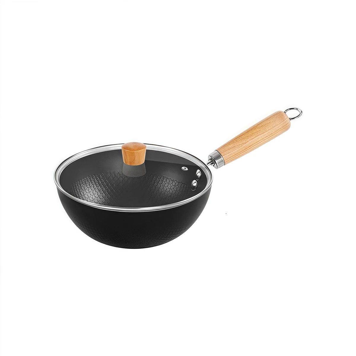 

Easy Clean Iron Frying Pan Utensil Efficient Heat Distribution 18CM Flat Bottom Wok Compatible With All Stoves
