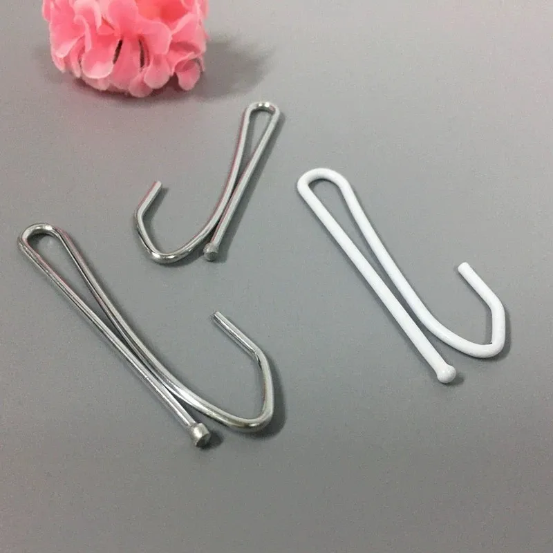 65 pcs Single Curtain Hooks, Silver Iron Material for Living Room Curtain Rod, Multipurpose, Versatile