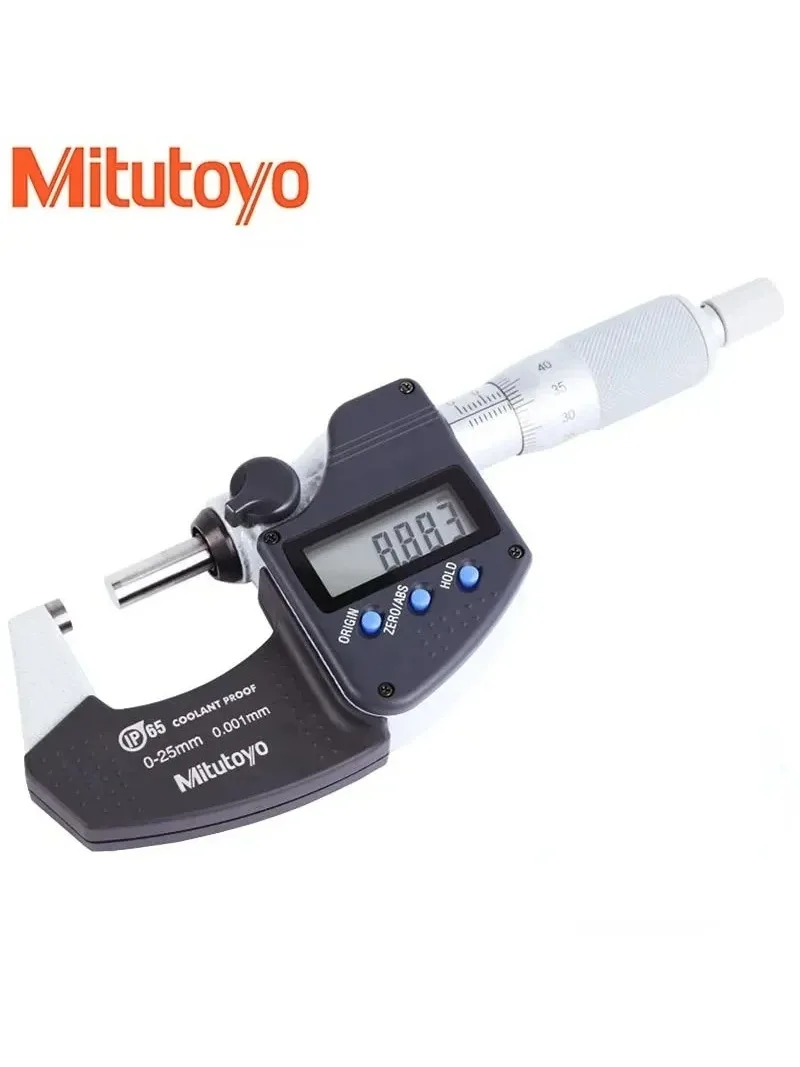 Mitutoyo 293-340-30 Digital Micrometer, Inch/Metric, Ratchet Stop, 0-1