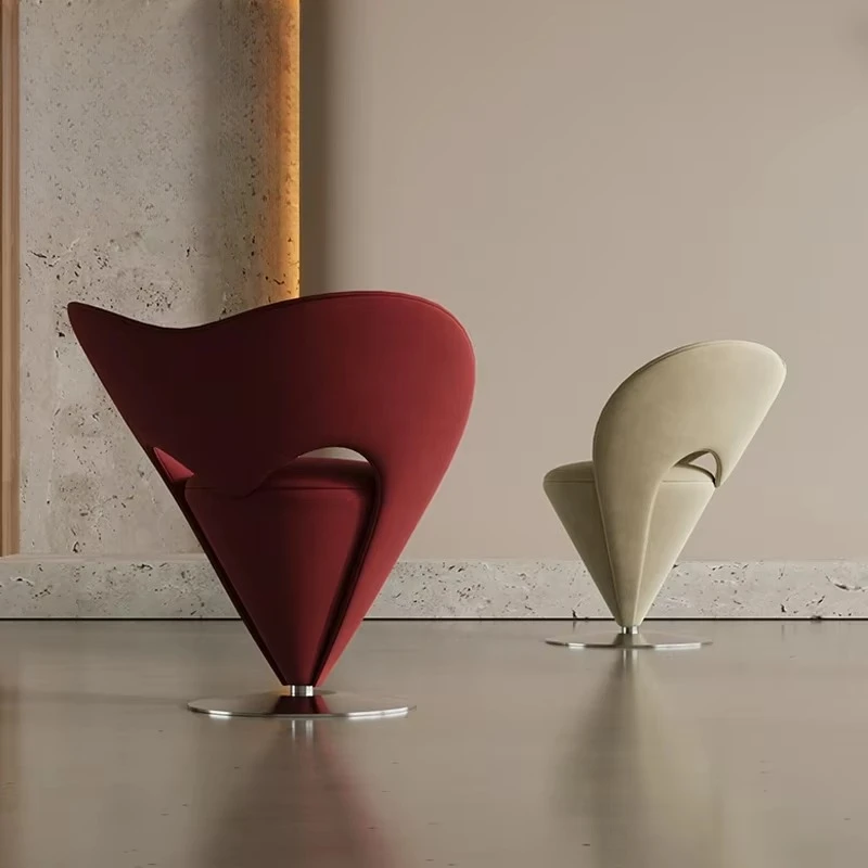 Modern Leisure Accent Living Room Sofa Dressing Chair Hotel Club Luxury Fabric Armrest Rotate Dining Chairs for Restaurant
