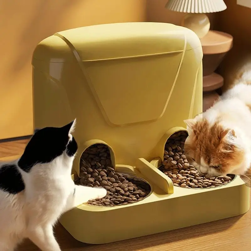 

Double Bowl Automatic Cat Feeder Dog Bowl Cat Basin Pet Feeder Cat Bowl Multi-Cat Household Pet Supplies