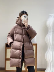 Giacca da donna Inverno Nuovo Piumini Addensato Antivento Allentato Capispalla caldo Semplice Moda Neve Con cappuccio Piumino da donna Parker