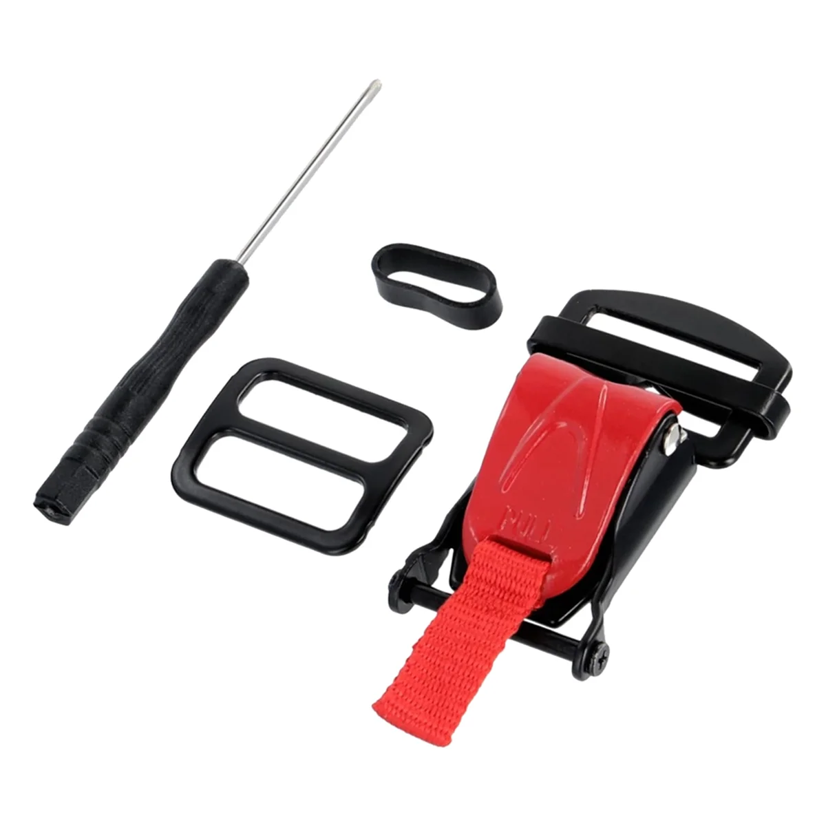 JAS-Helmet Quick Release Buckle Replacement Kit, Ratcheted Helmets for Chin Strap Up to 1inch, Motorcycle Helmets Red