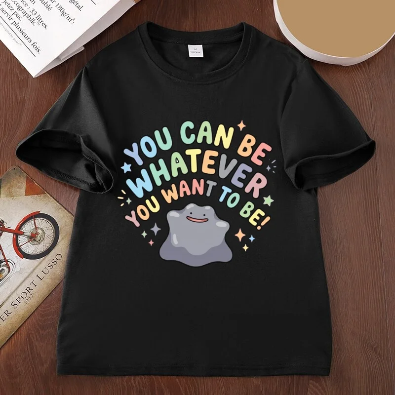 Whatever You Want To Be Graphic Tee Cute Gamer Printed T Shirt Casual Round Neck Cotton Short Sleeve Tshirts Unisex Streetwear