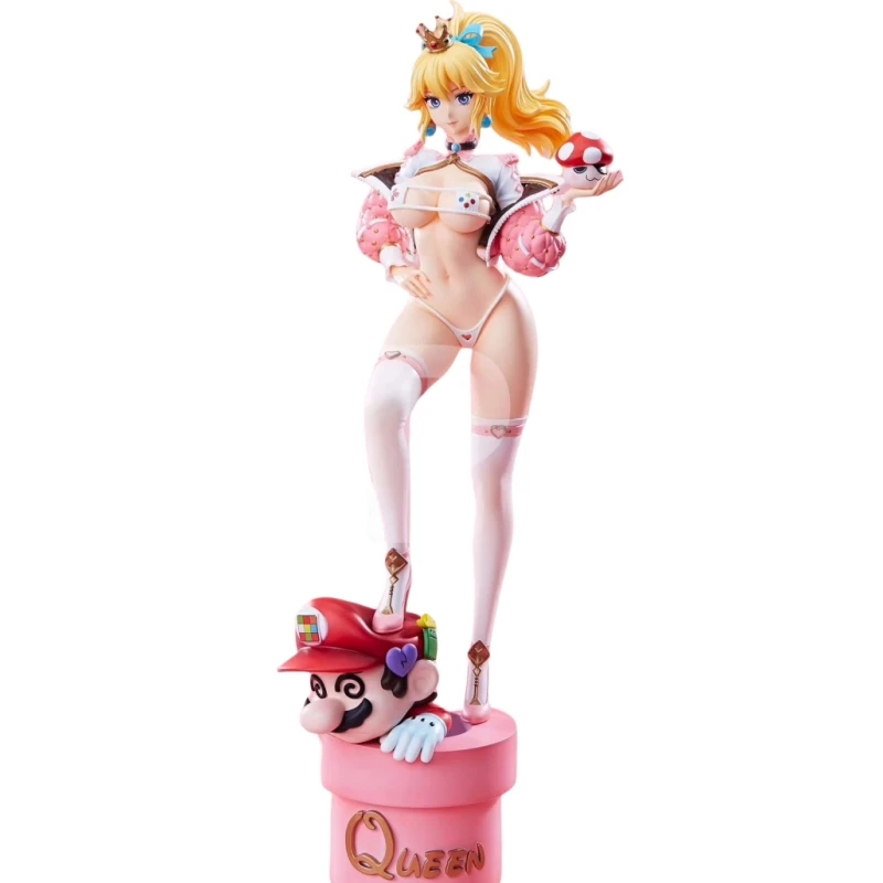 38Cm Resin Pink Pink Studio Pps Gk Super Mario Bros Bowsette Sexy Girl Game Action Figure Statue Ornament Model Garage Kit Toys