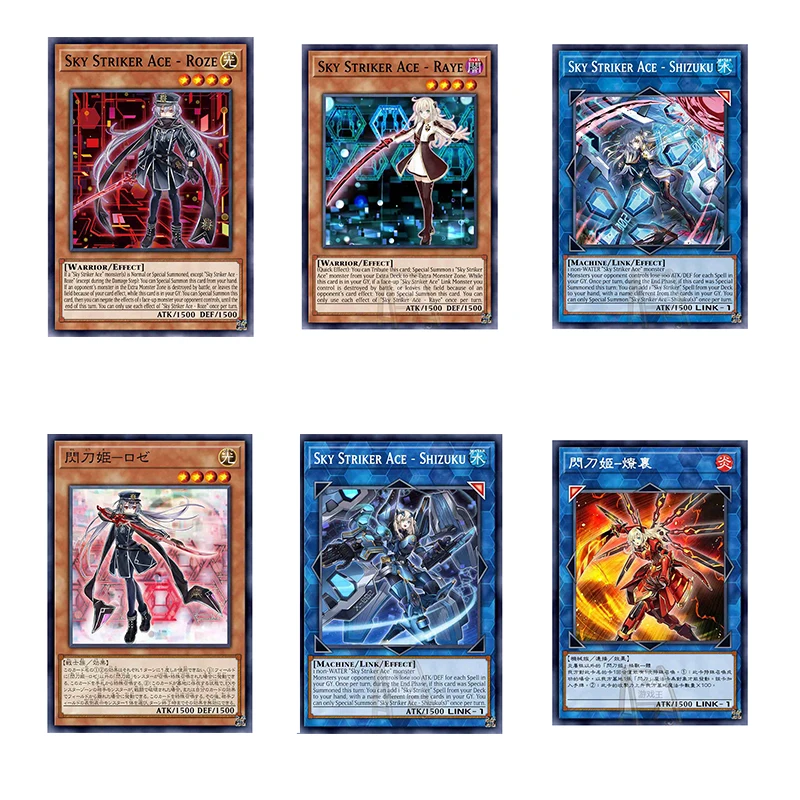 Yu-Gi-Oh! DIY Chinese/Japanese/English Card Sky Striker Ace series Anime Cartoon Board Game Collection Card Festival gifts