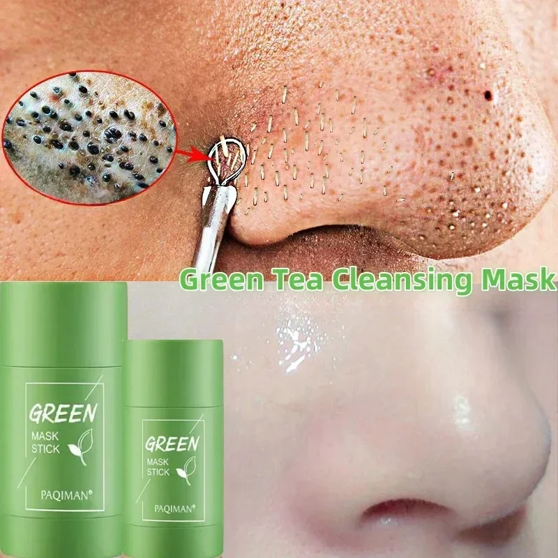 Blackhead Removal Green Tea Mask Stick Cleansing Oil Control Moisturizing Hydrating Facial Dispel Acne Blemish Shrink Pores Mask