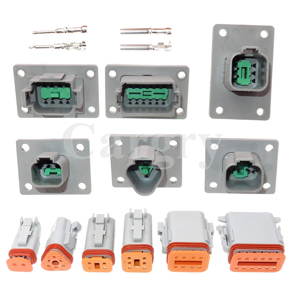 1 Set 2/3/4/6/8/12P DT06-2S DT04-2/3/4/6/8/12P-L012 AC Assembly Car Electrical Connector with Board Socket Waterproof Plug