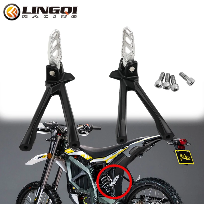 

LING QI Ultra Bee Original Rear Foot Pegs Fit For SURRON SUR RON Ultra Bee Electronic Dirt Pit Bike Foot Pedal Bracket Support