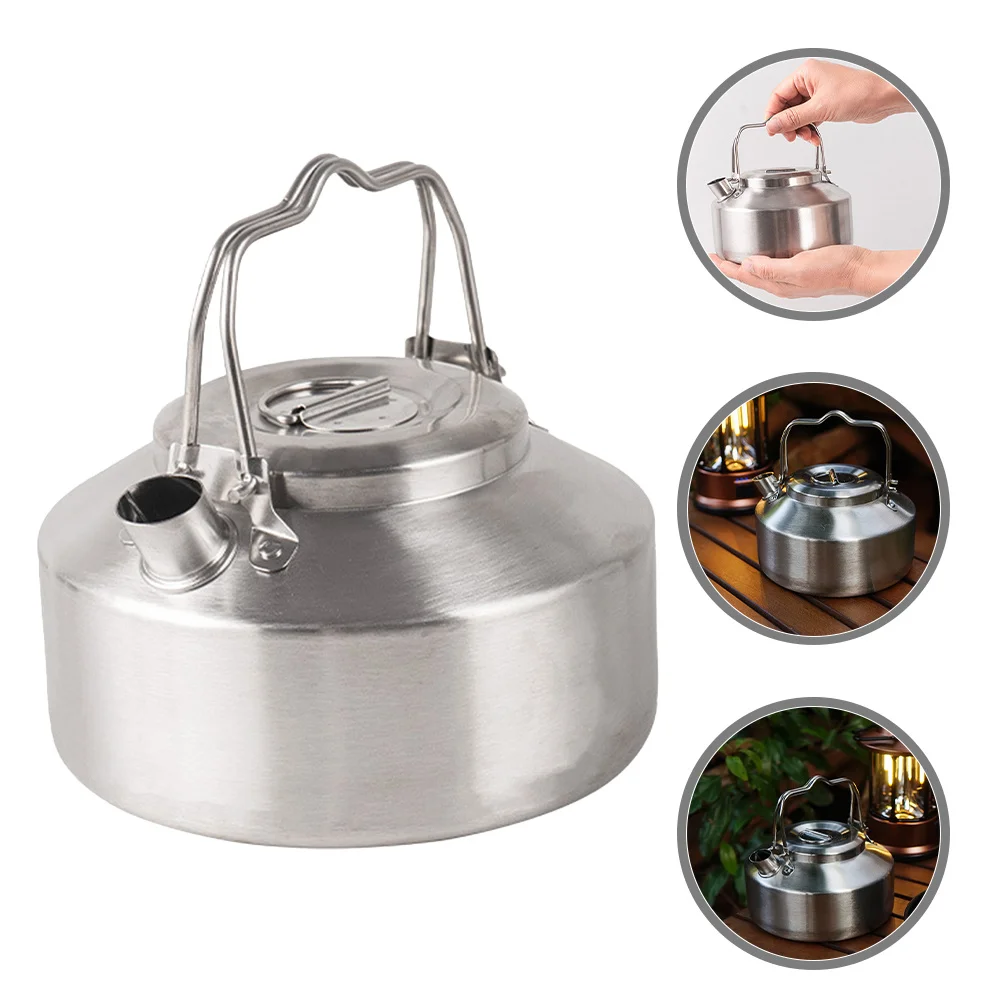 

Portable Water Kettle Stainless Steel Camping Cookware Outdoor Tea Pot For Hiking Fishing Travel Stovetop Kettle Kitchen Water