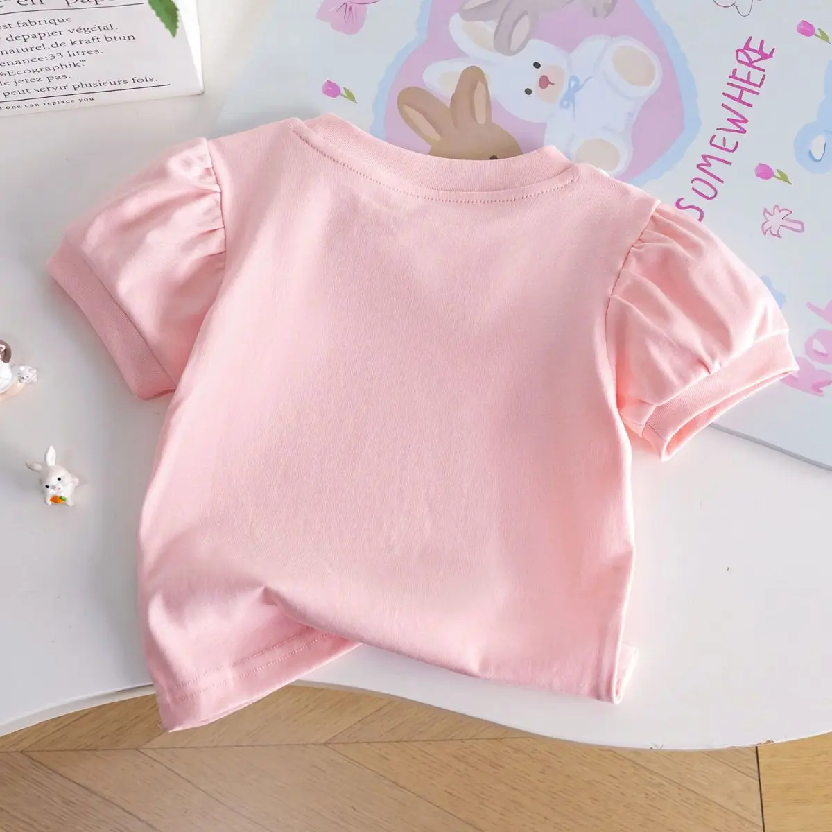 Girls' Short-Sleeved 2026 New Summer T-Shirt Casual Inner Wear Top with Lace Round Neck Versatile Casual Fashion Top