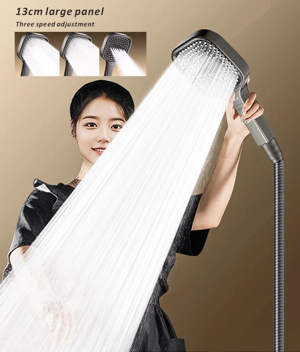 

Новая большая панель 13 см, 3 режима, регулируемая домашняя насадка для душа, массажная насадка для душа высокого давления, фильтрующий элемент, аксессуары для ванной комнаты