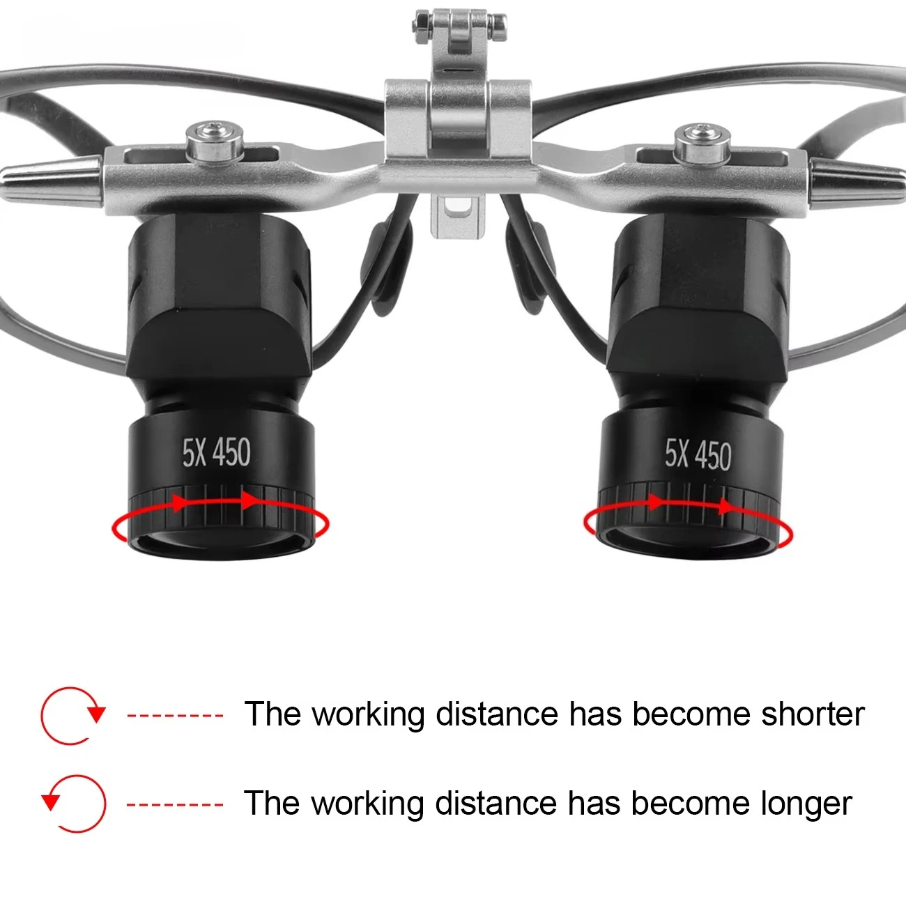 Dentals Surgical Ergo Loupes 5X Magnification Optical Lens Adjustable Working Distance Neurosurgical Magnifying Glass