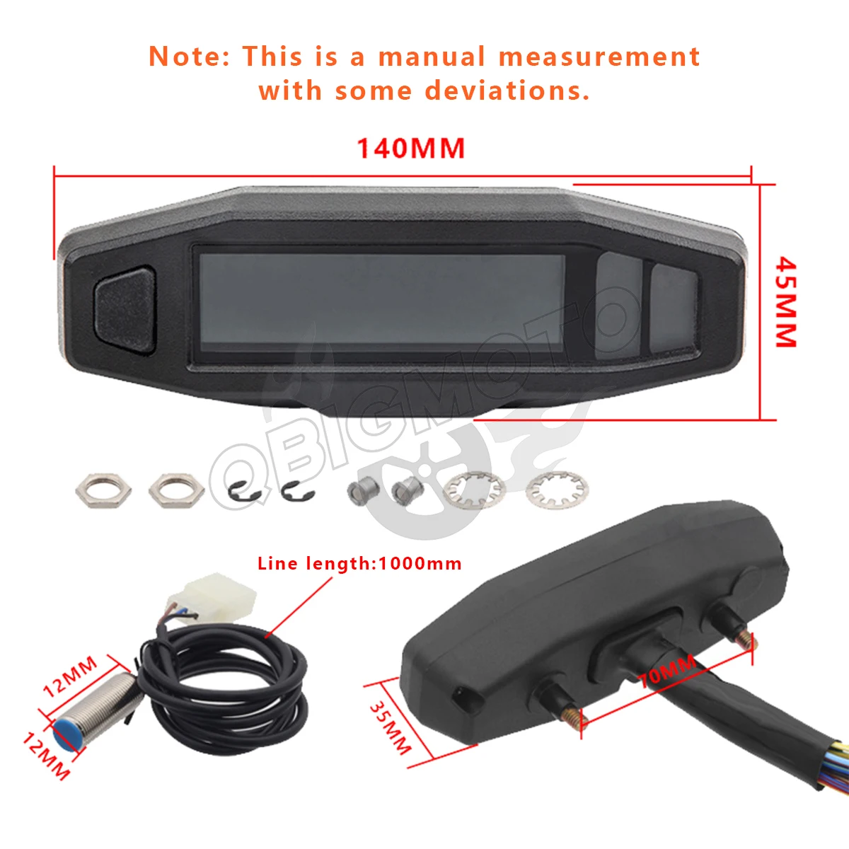 Universal Motobike Multifunctional Instrument Panel Digital Speed Meter Speed Gauge Odometer Tachometer Signal Light Sensor Set