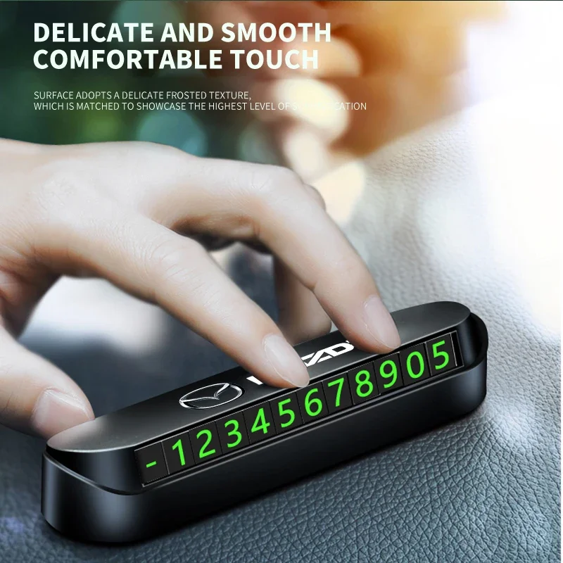 Car Styling Temporary Parking Card Phone Number License Plate Hidden for Mazda 3 Axela 6 Atenza CX-5 2 Demio CX-3 CX-30 MX5 CX30