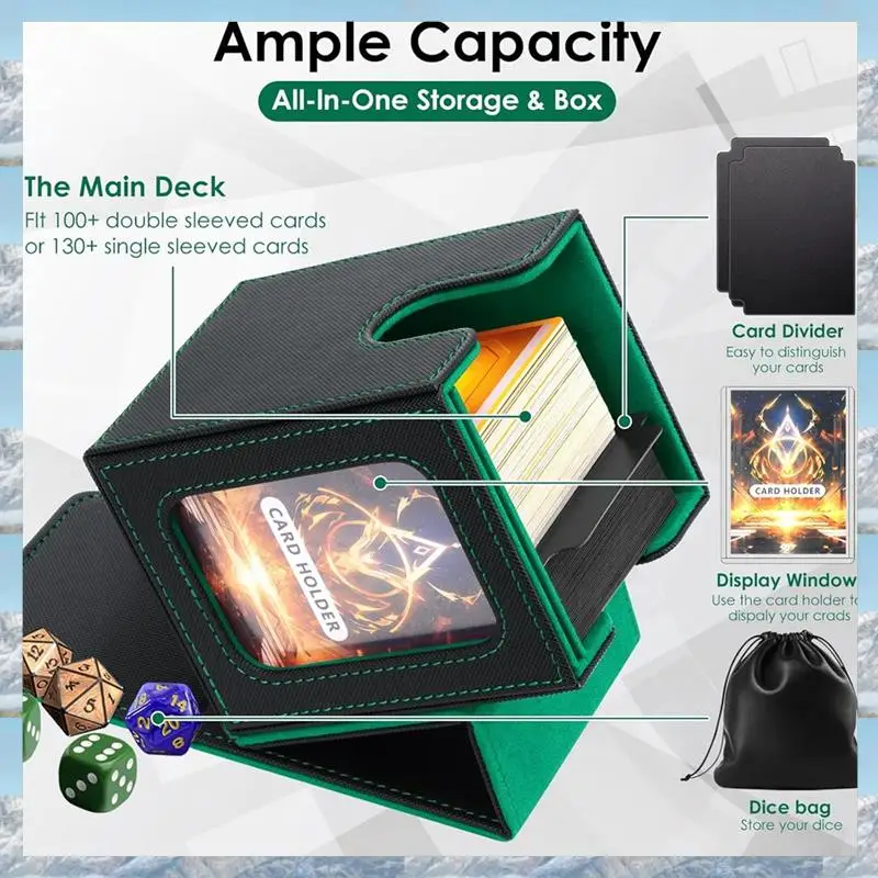 

L81A 2025-коробка для карт с дисплеем, коробка для карт, подходит для 100 карт с двойным рукавом, портативная коробка для хранения карт большой емкости