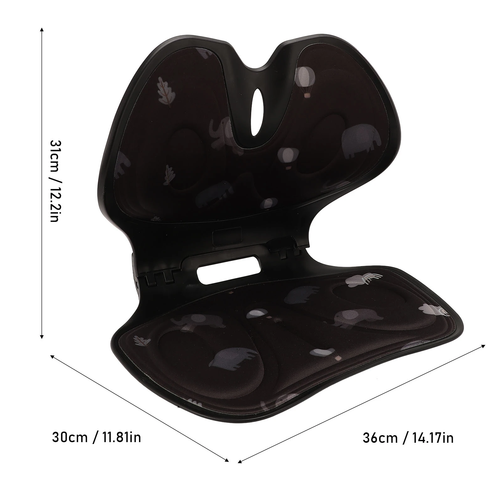 Foldable Elephant Print Lumbar Support Cushion Improve Posture Ergonomic Chair Back Support for Office Student