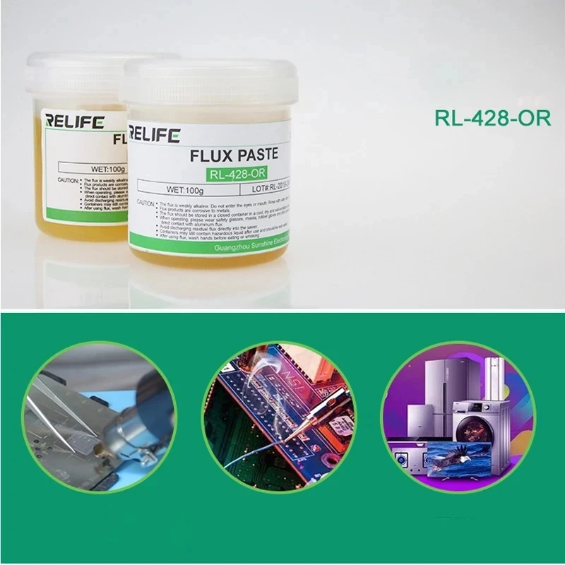 RELIFE Halogen Free No-Clean Rosin Solder Flux Paste, Flux For Soldering For SMD BGA LED PCB IC CPU Electronic Repair/Soldering