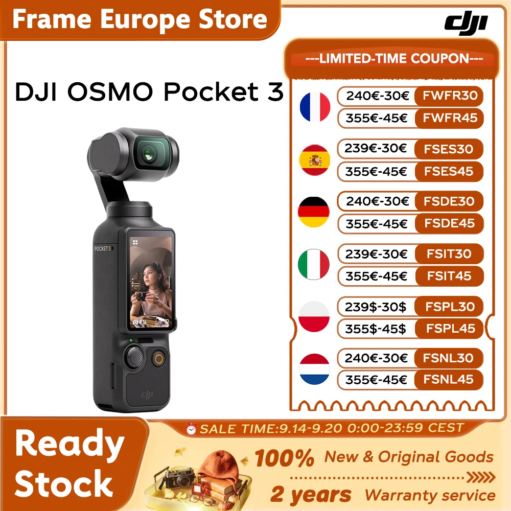 【LOCAL+】DJI OSMO Pocket 3 Potente Sensore da 1 Pollice 4K/120fps Touchscreen Rotante da 2 Pollici Originale Nuovo di Zecca Stock UE