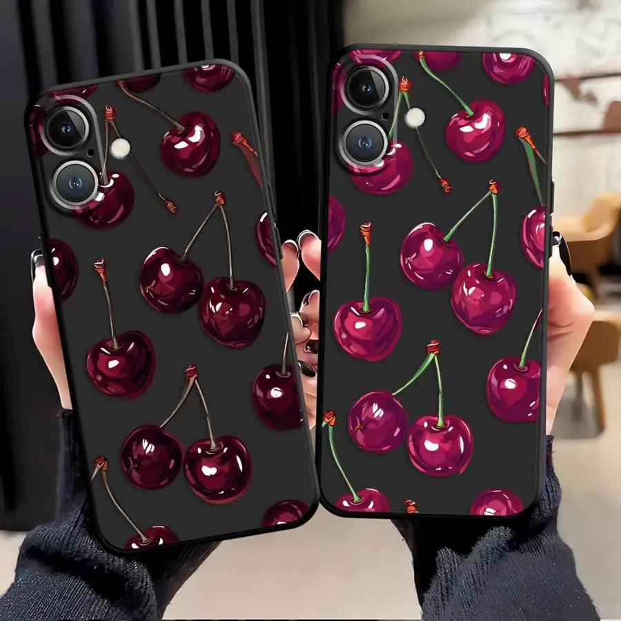 Case for Apple iPhone 17 Pro Max 14 11 12 15 Pro 7 8 Air 16 13 XR XS MAX Funda Phone Cover Fruit Cherry view 3