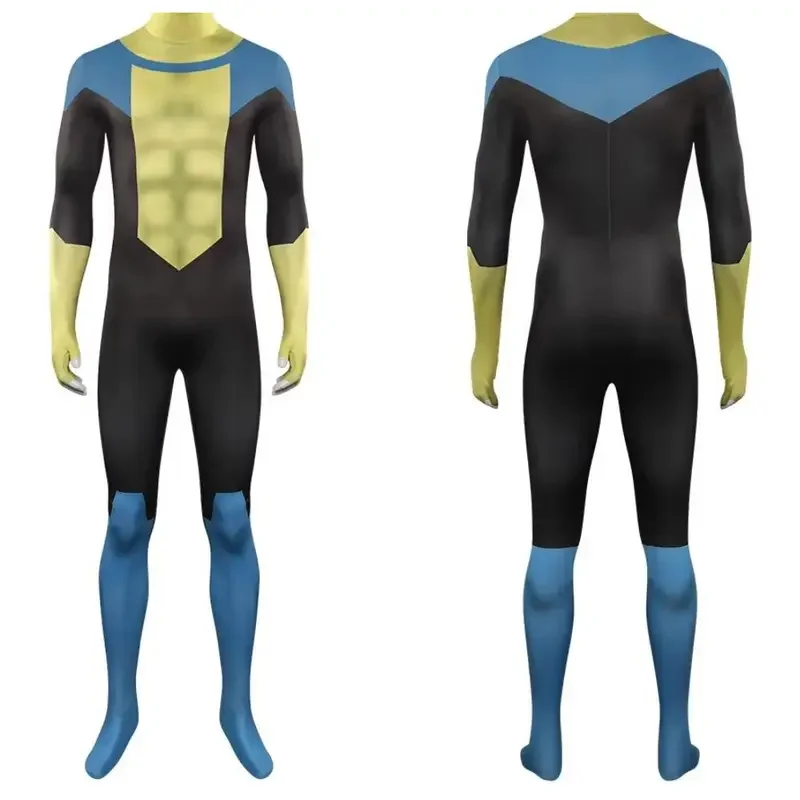 Cosqin Invincible Mark Grayson Cosplay Fantasia Costume Zentai Jumpsuit for Adult Men Outfits Disguise Halloween Carnival Party